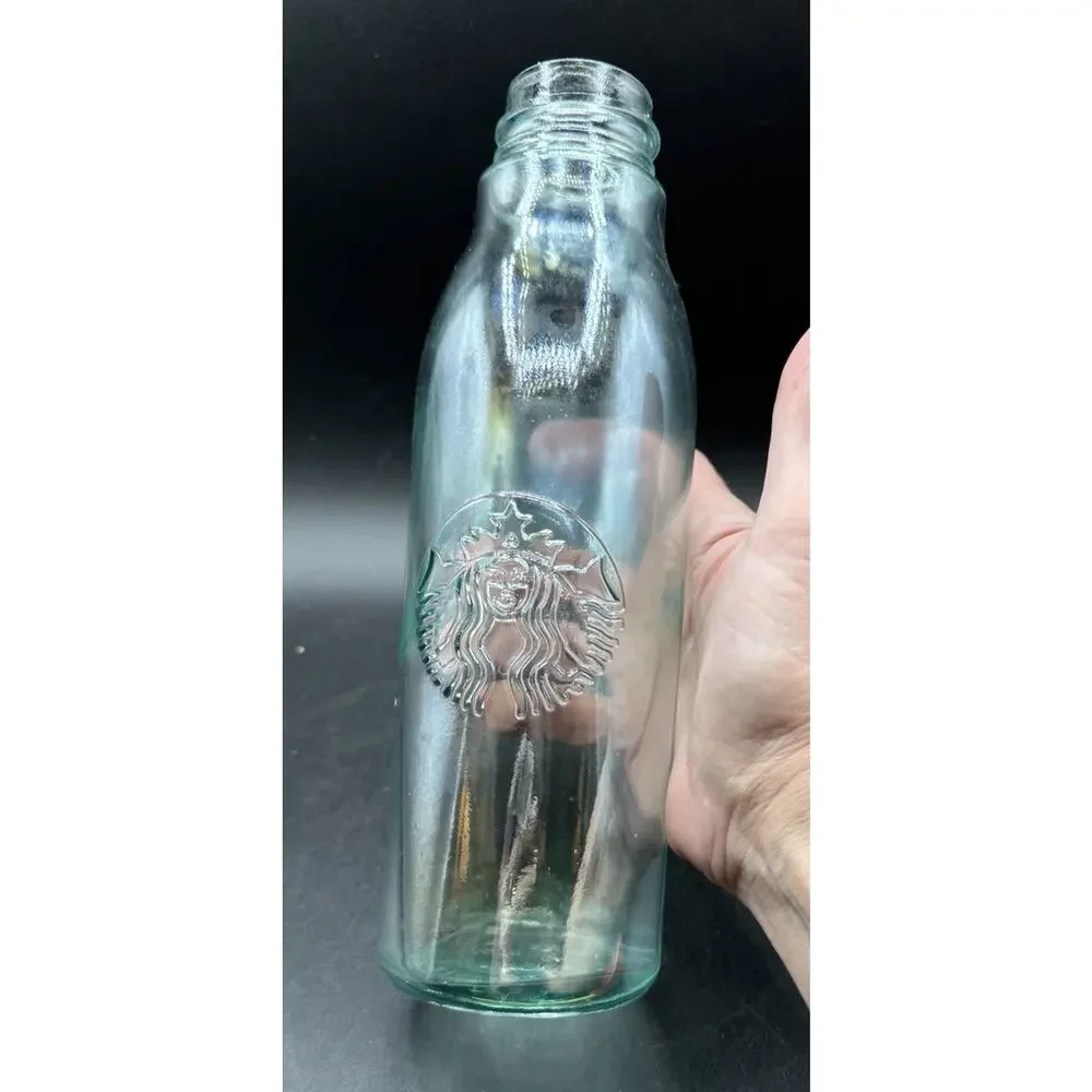 Starbucks Iridescent Siren Mermaid Logo Glass Water Bottle 20oz No Lid -S1R